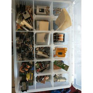 Large Vintage Circuit Board Parts circuitry nodes various as is